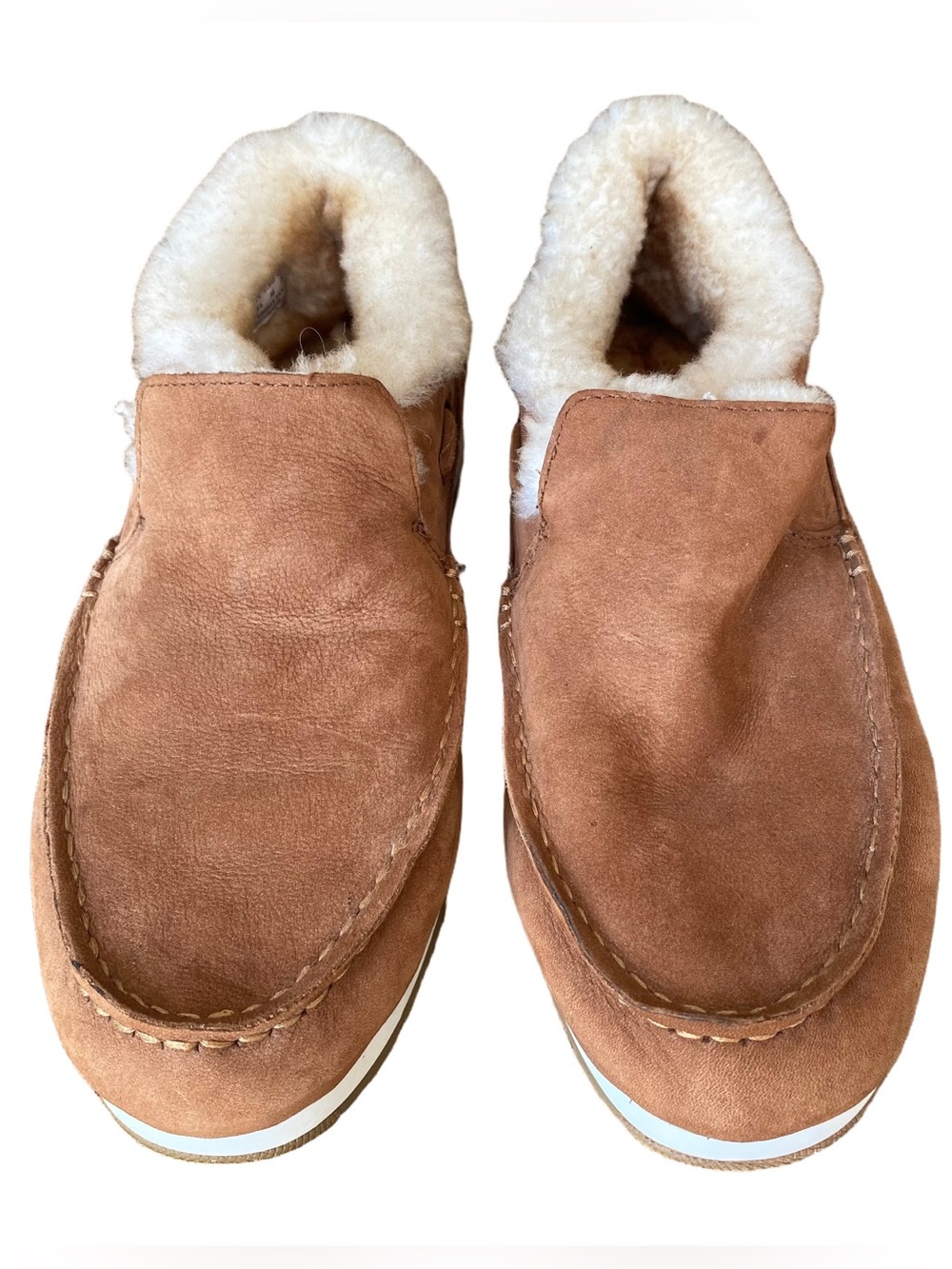 SPERRY Moc-Sider Shoes Premium Plush Lined Slip-On Tan Suede Women Size 9